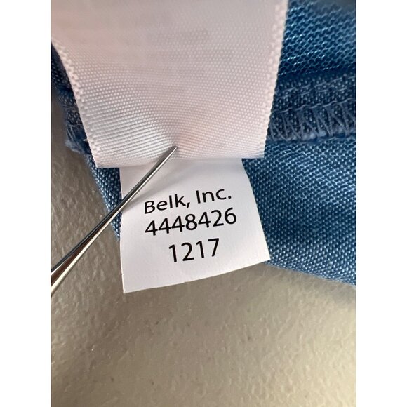 Crown and Ivy Chambray Tassel Top Kids Size Large Blue Orange Embroidered NEW - Picture 5 of 9